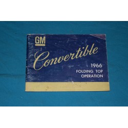 1966 GM Convertible Folding Top Operation Manual First Edition